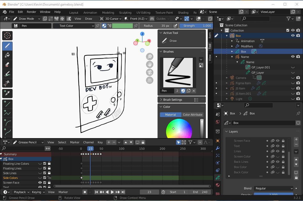 lineart of gameboy